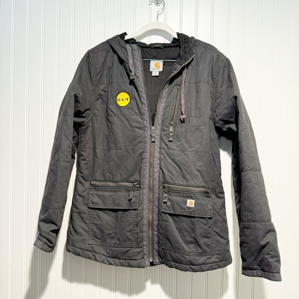 Carhartt Gallatin Utility Field Jacket Gray Cotton Canvas Womens Medium